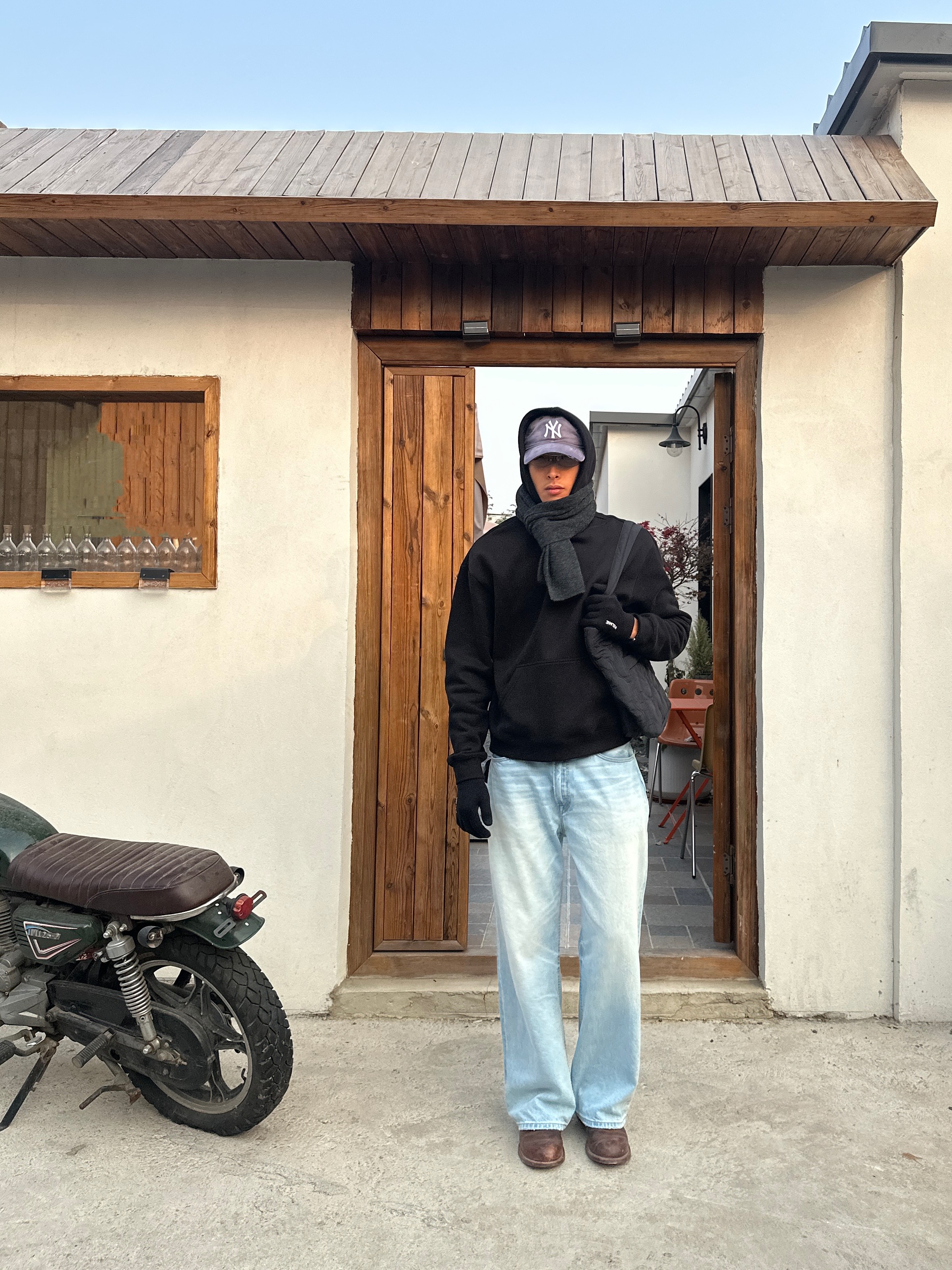 ROMEOSHOP 澳洲羊毛混纺针织围巾纯色男女秋冬保暖氛围