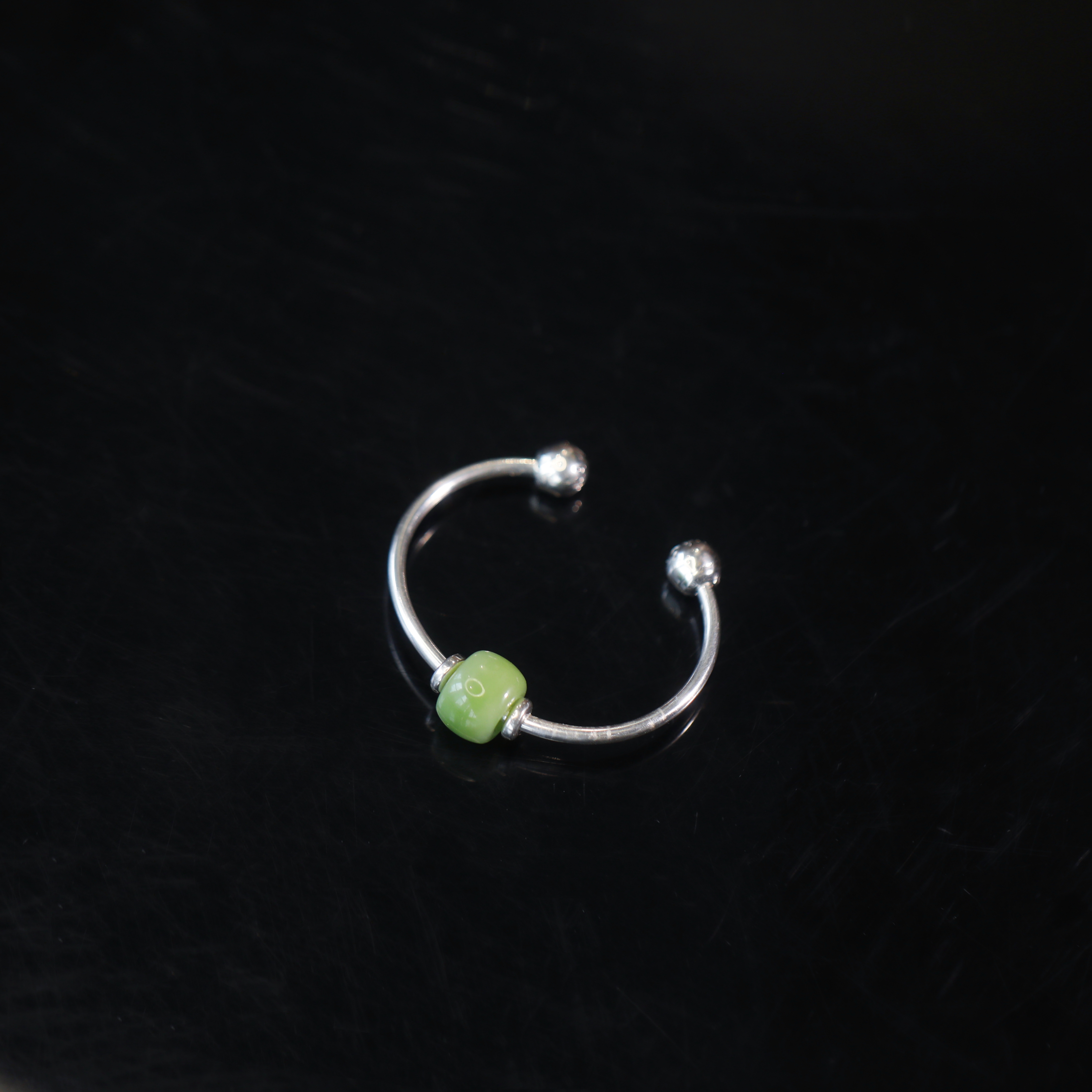 麦麦【晴初】天然和田玉翠青+925 潘多拉手镯 多样性发一