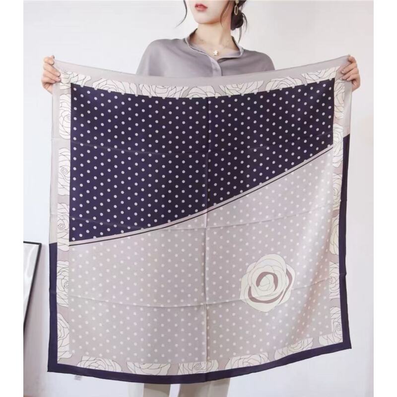 A162  [紫雾波点] 90*90左右 围巾丝巾