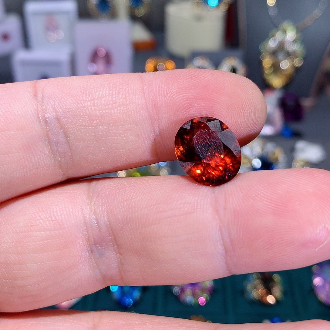 石榴石裸石未镶嵌喜*桃裸石