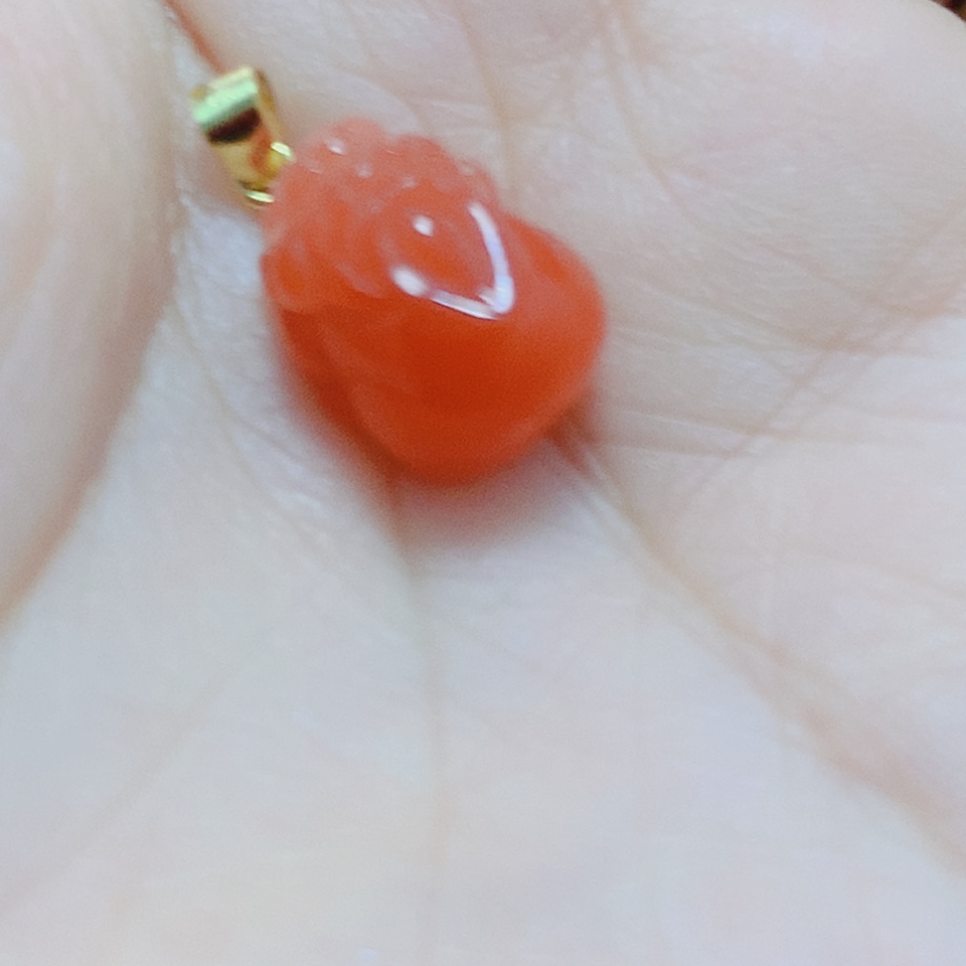 南红玛瑙银S925镶嵌吊坠(不含链)