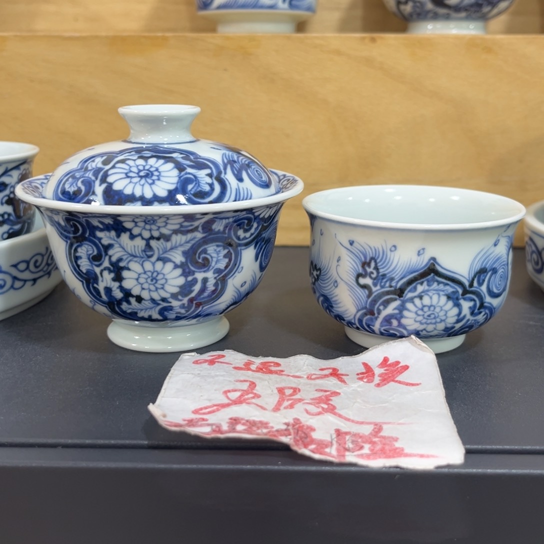 手绘仿元穿花海水两件套