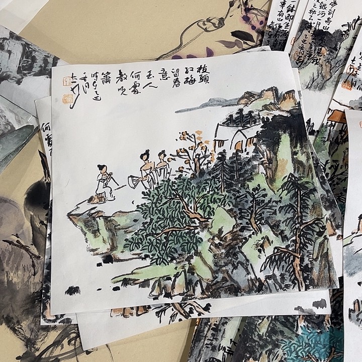 姜奇老师山水作品33×33