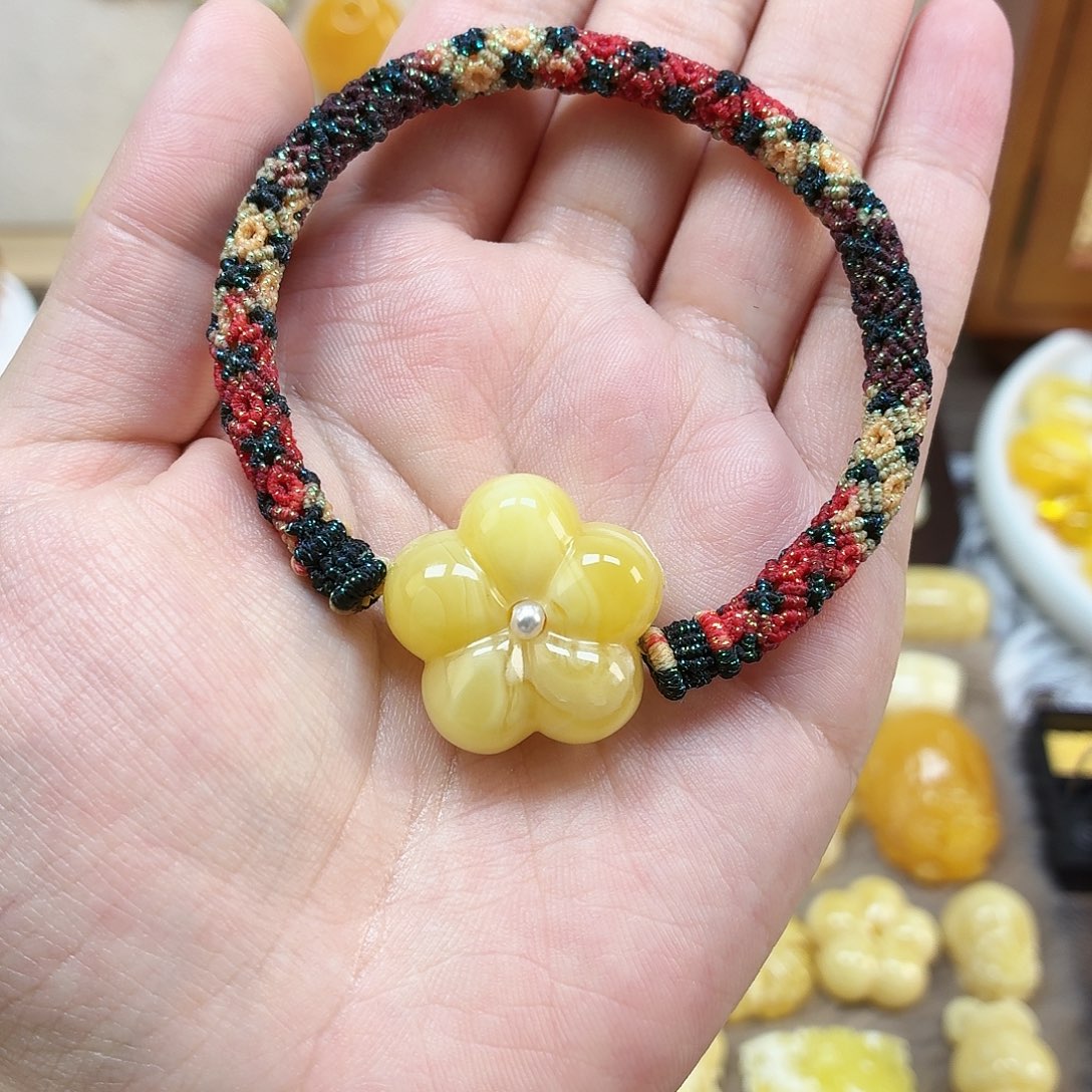 蜜蜡未镶嵌手绳5g左右钱滚滚设计款