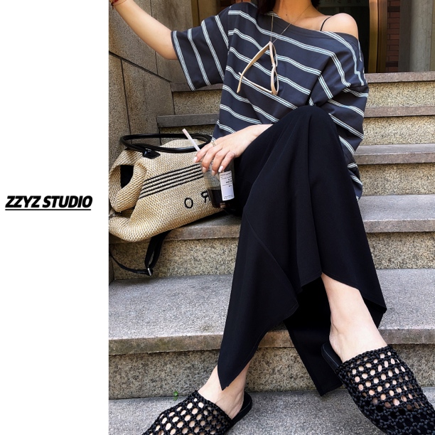 【ZZYZ】“优雅复古”遮垮万能百搭神裙后开叉宽松简约休闲弹力半身裙