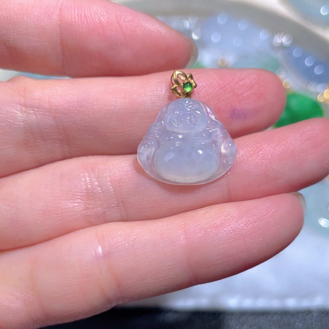 翡翠颈饰18K金镶嵌翡翠