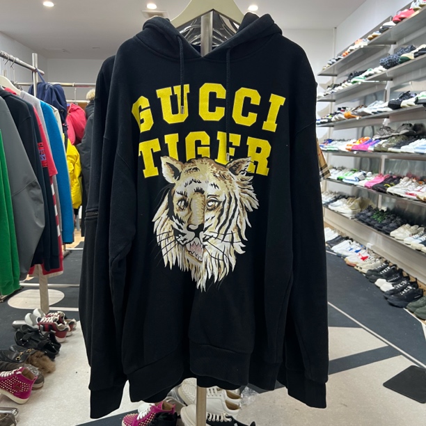 99新 GUCCI/古驰 黑色虎头logo卫衣 M码 