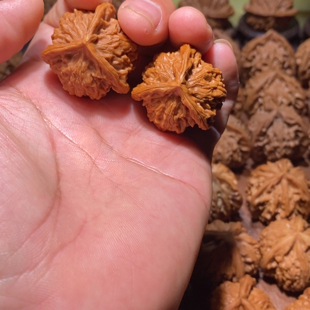 D***鹏盘山三棱文玩核桃手把件