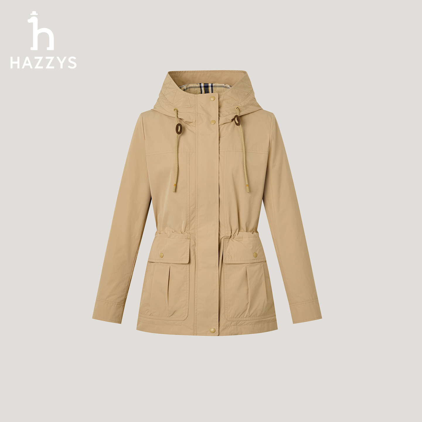 【商场同款】HAZZYS哈吉斯秋季女士连帽长袖休闲夹克百搭时尚外套
