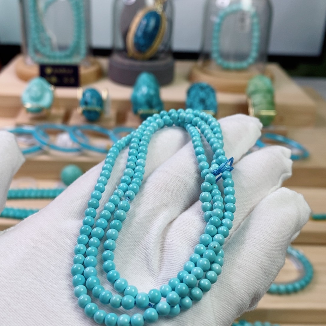 绿松石未镶嵌珠宝奇石3.9mm