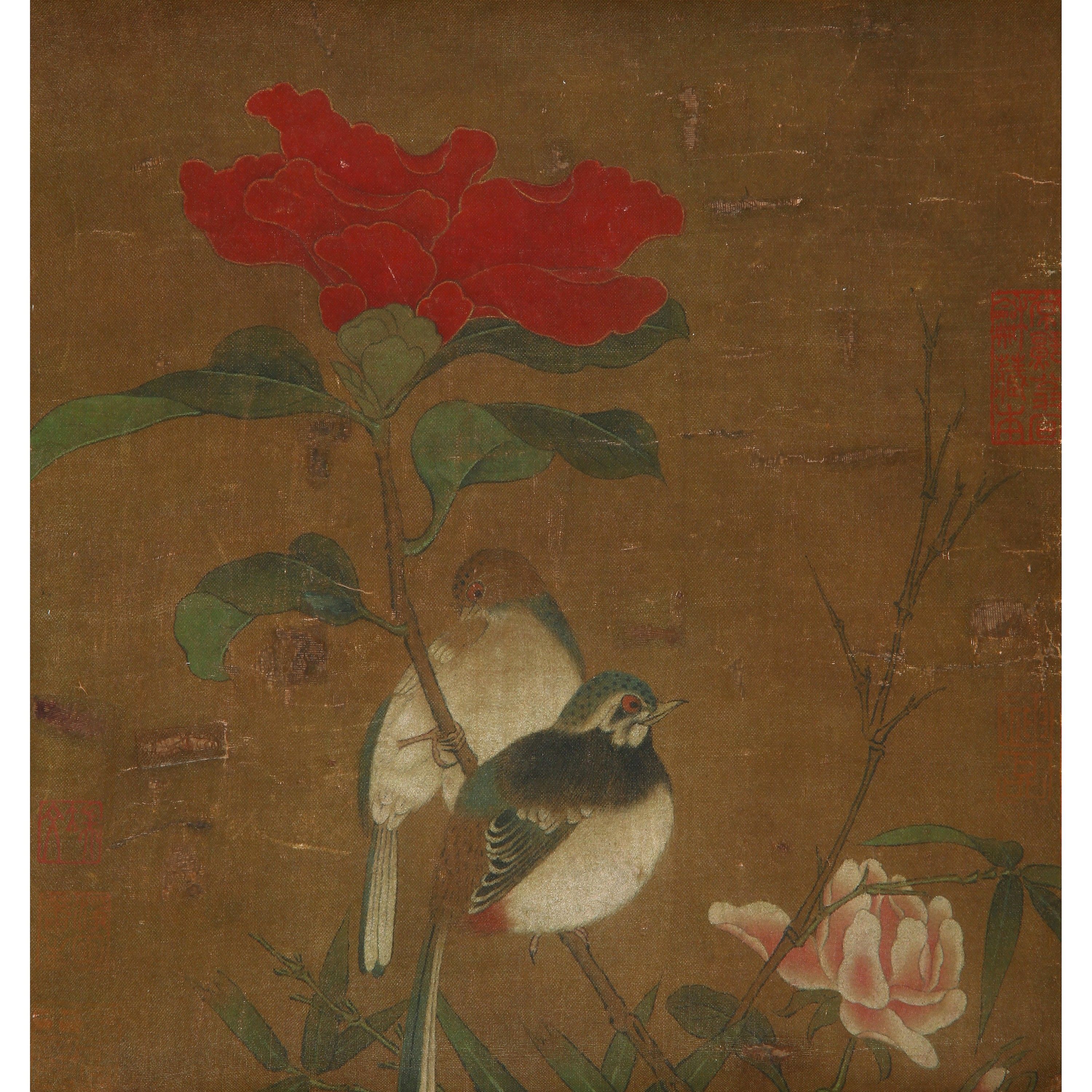 9831、 佚名（清） 山茶双雀【宣德98拍卖】