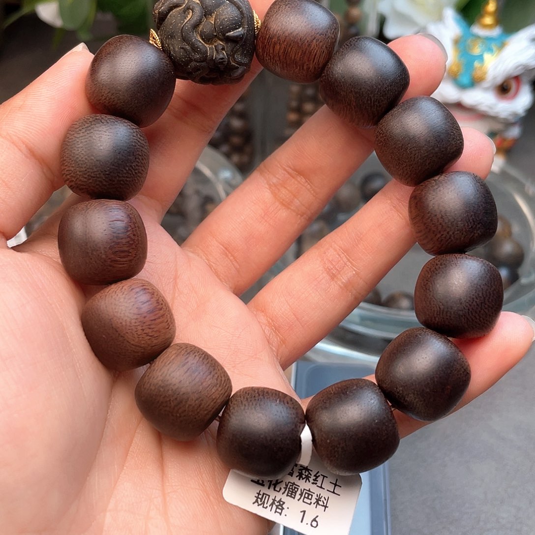 手串沉香越南富森红土玉化瘤疤料1.6