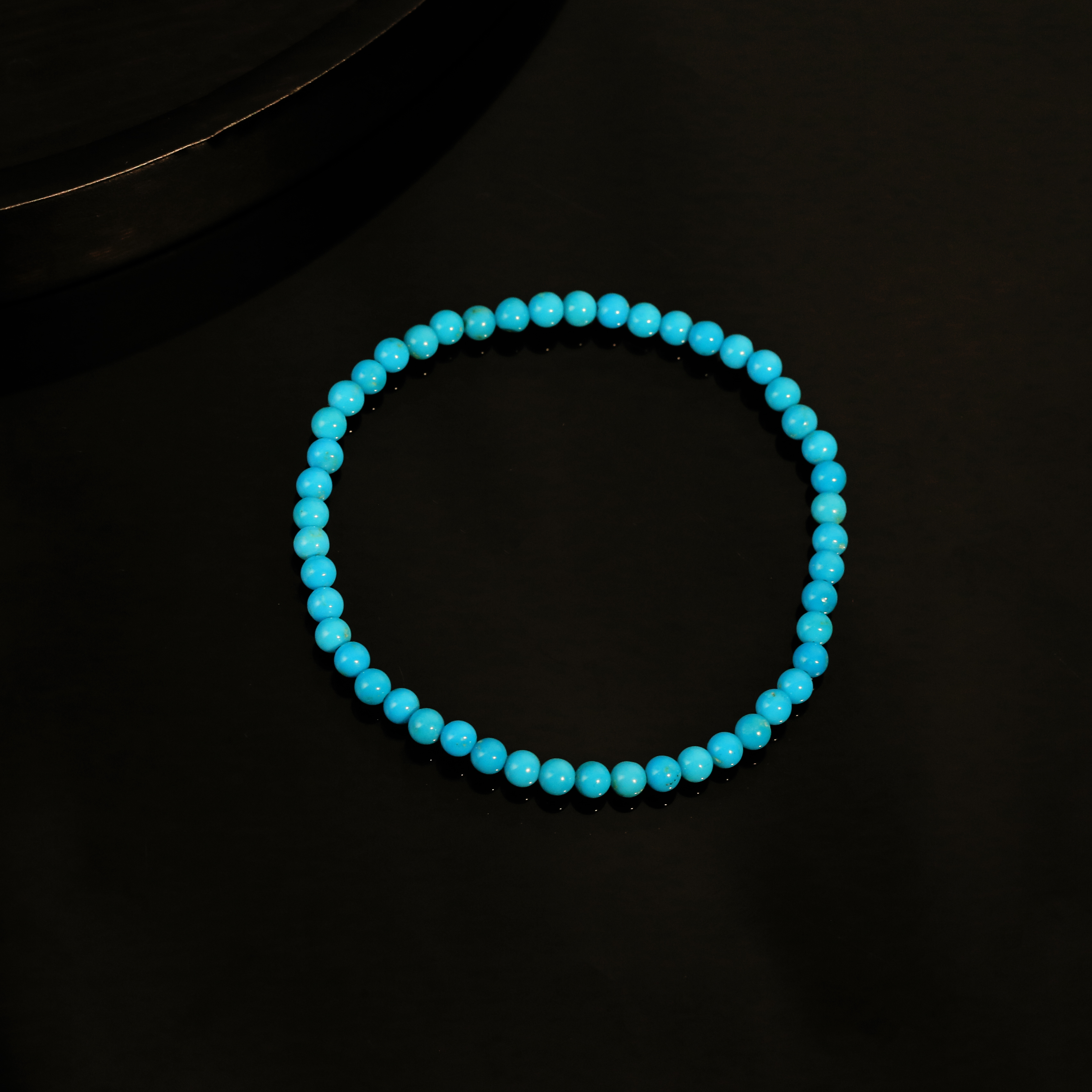 【珞宁专属】绿松石圆珠手串高蓝3.5mmA级（扎克里）BJH0365A