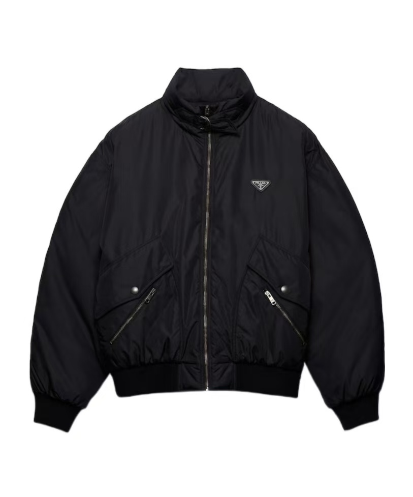 未使用 Prada/普拉达 金属徽标立领拉链羽绒服