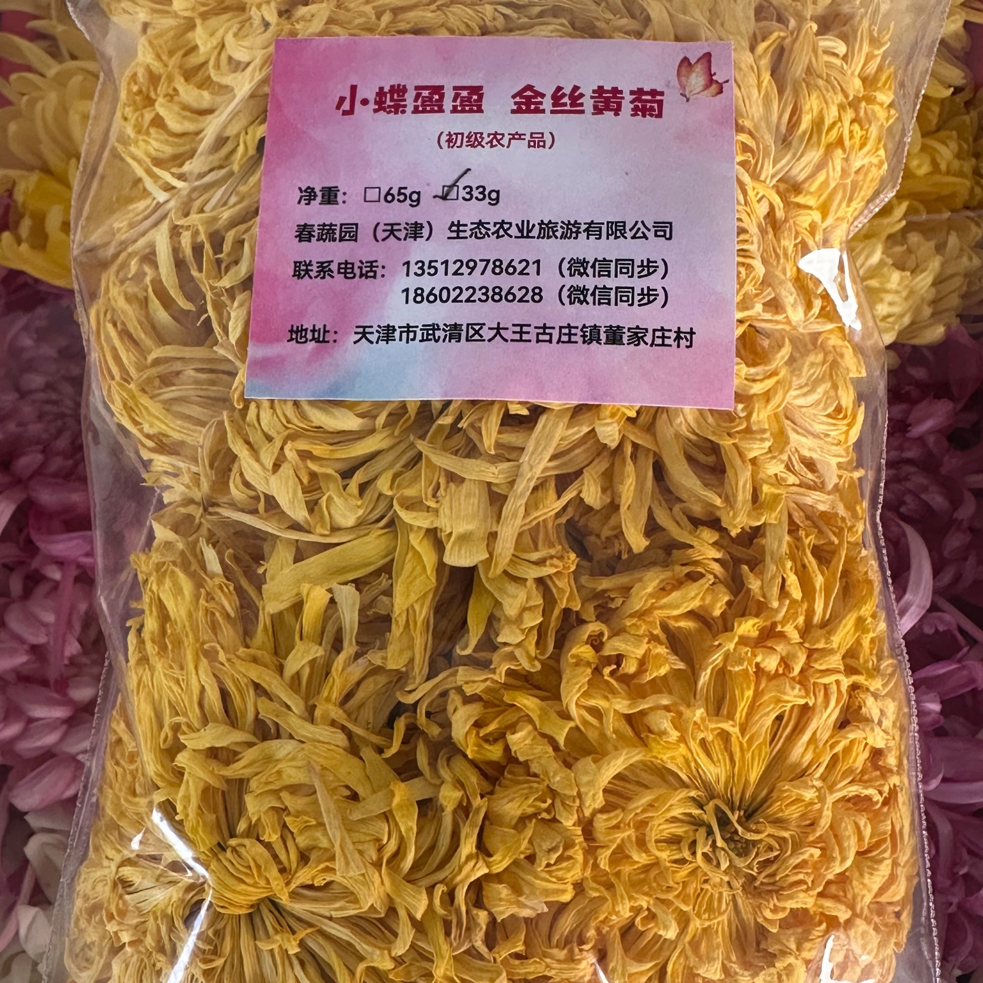 饱满的金丝皇菊袋装菊花茶