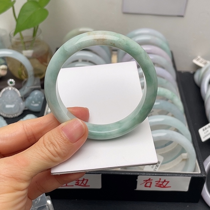 ᦦ***˘翡翠未镶嵌手镯54正圈