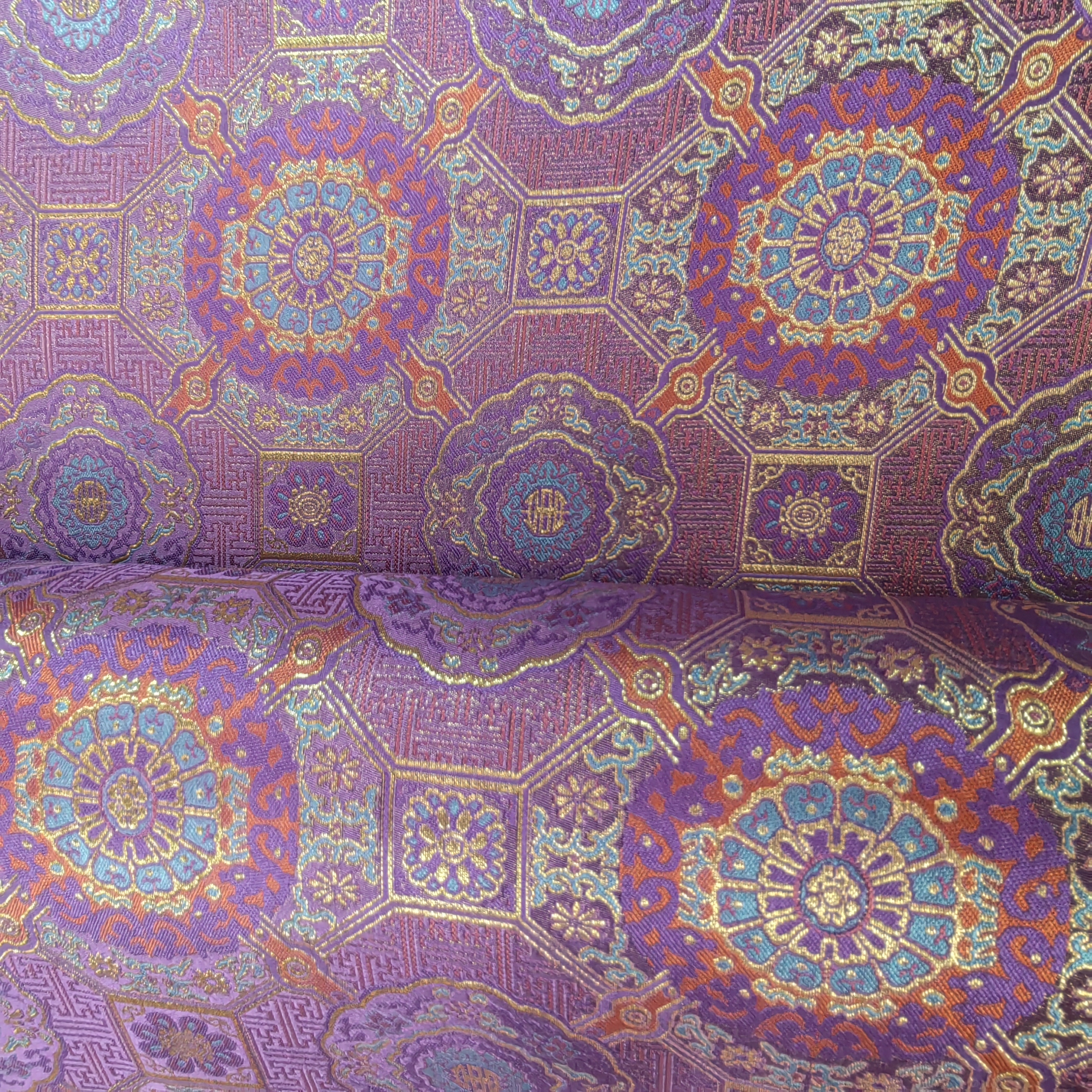 紫八达晕纹宋锦面料150门幅裁剪不退换