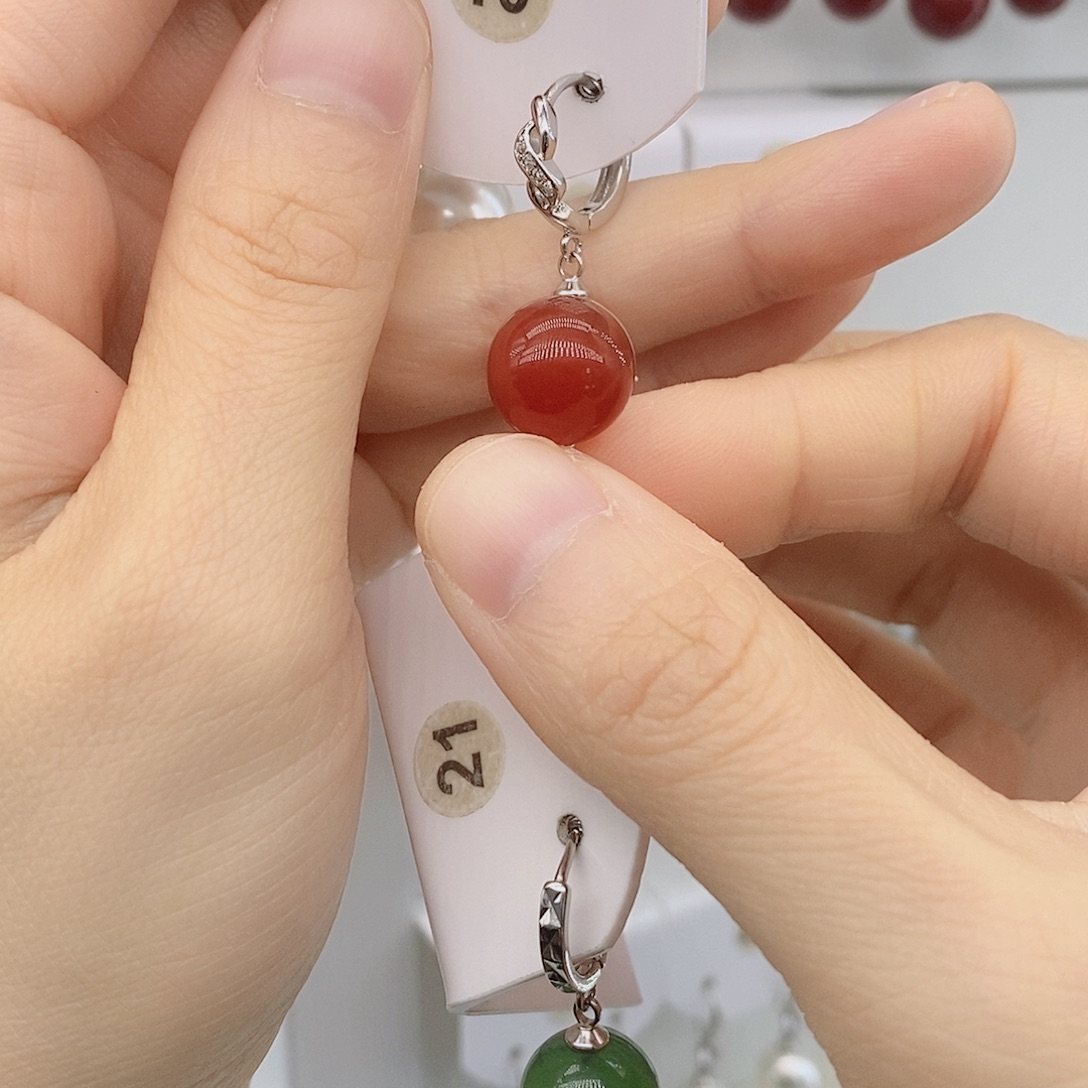 925银12毫米红色珠