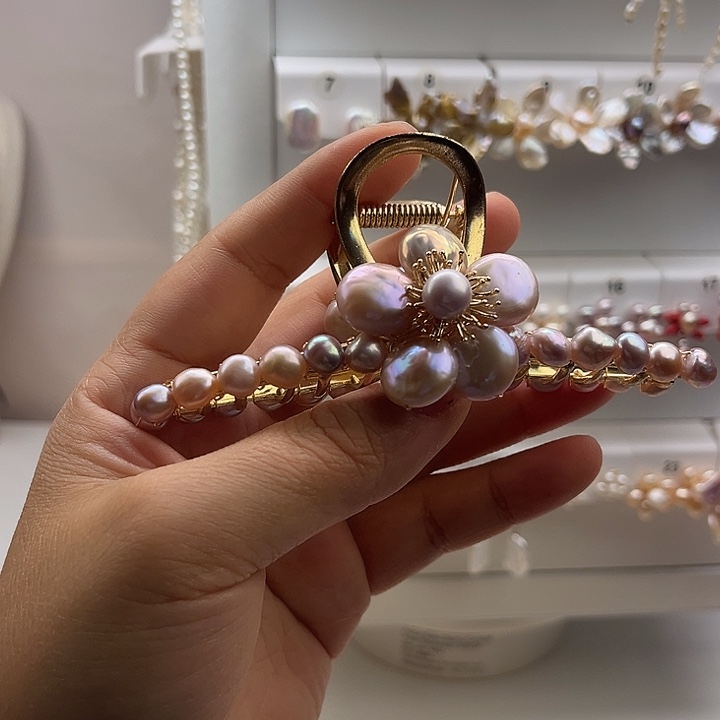 淡水珍珠发夹未镶嵌