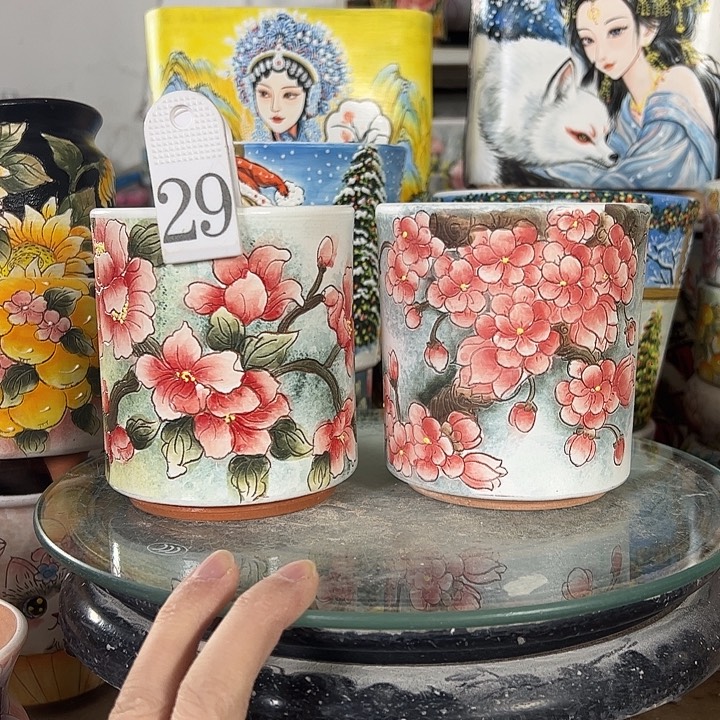 景德镇手绘花盆性价比超高