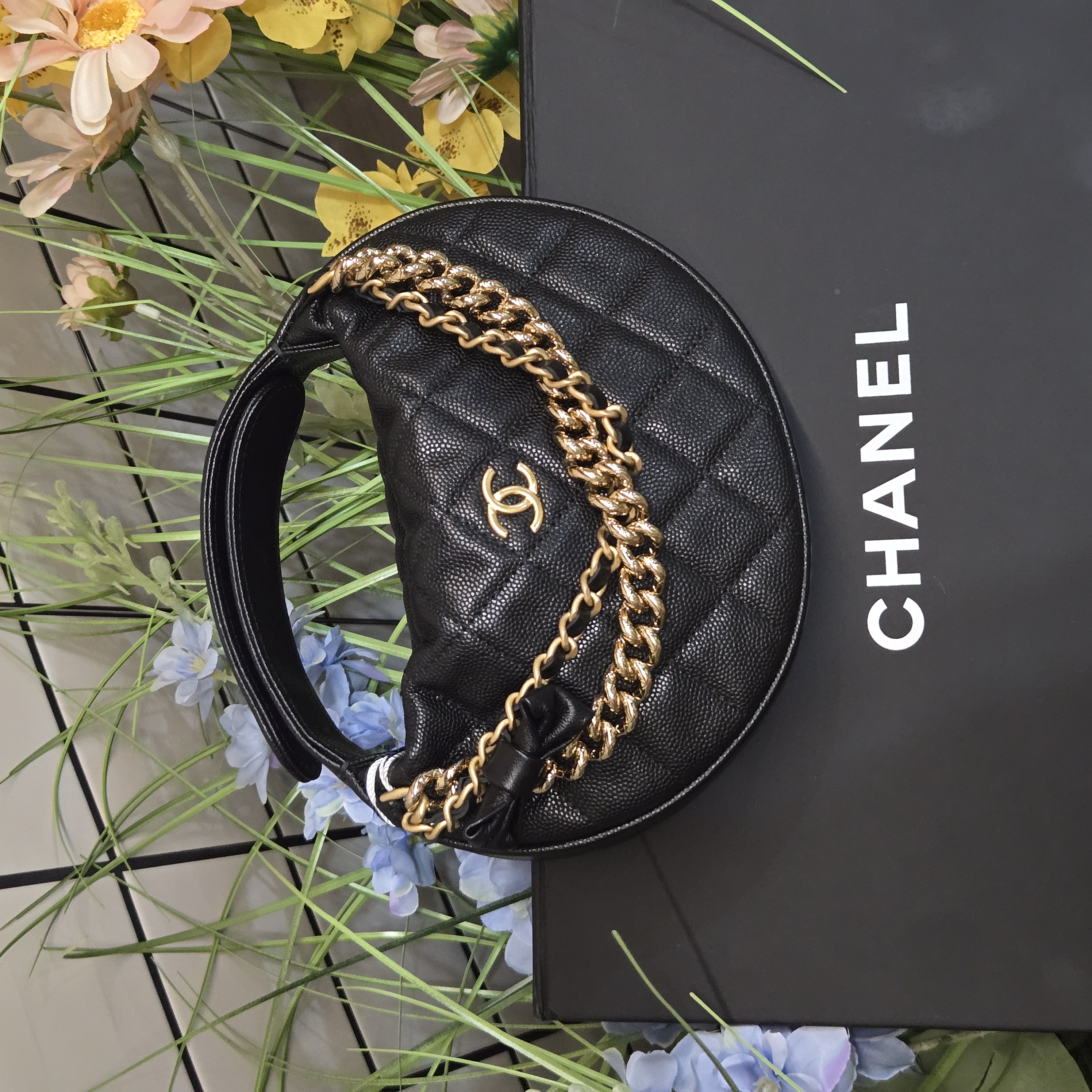 99新 Chanel/香奈儿 达达/24S呼啦圈月牙包手提包