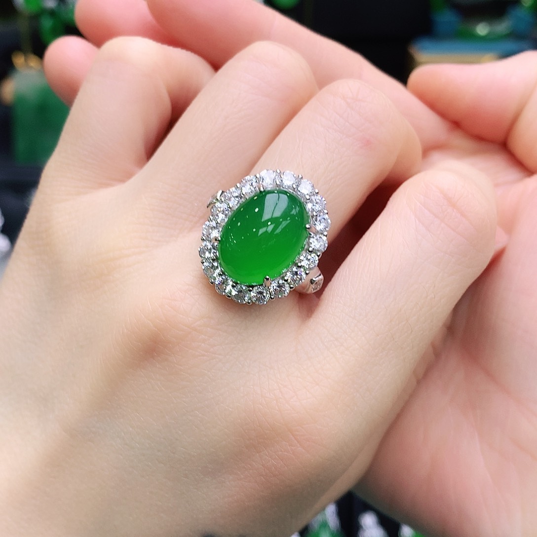 玛瑙/玉髓戒指银S925镶嵌