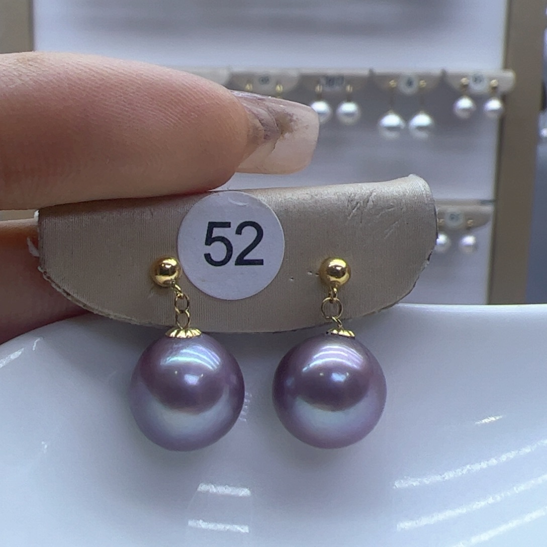 淡水珍珠耳饰18K金镶嵌