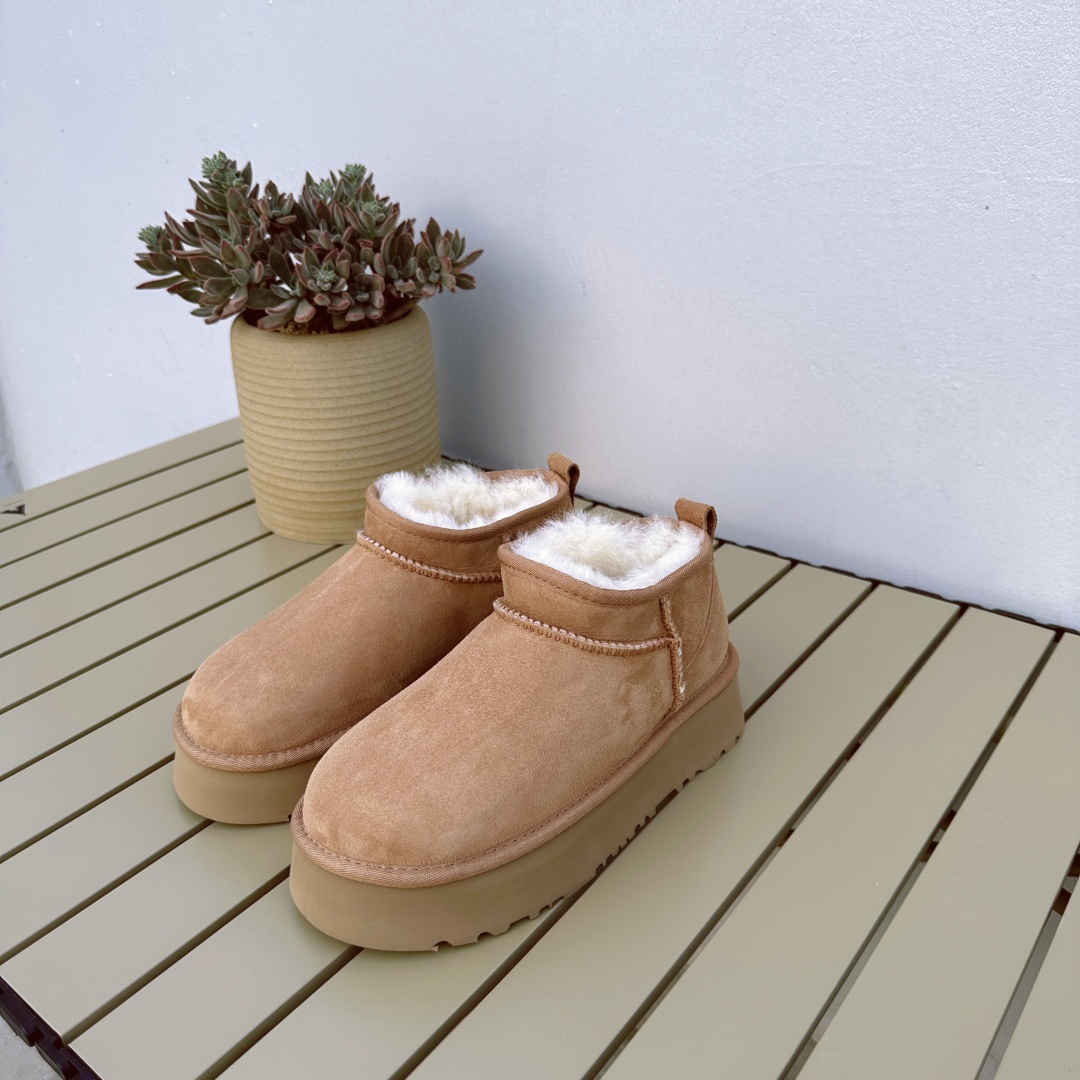 【厚底迷你】秋冬羊皮毛一体女士时尚经典款厚底保暖休闲短筒雪地靴