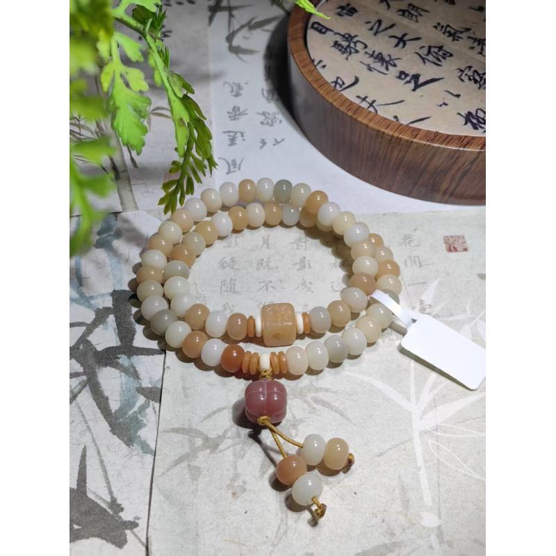 多宝菩提双圈手串 奶酪【无礼盒】700