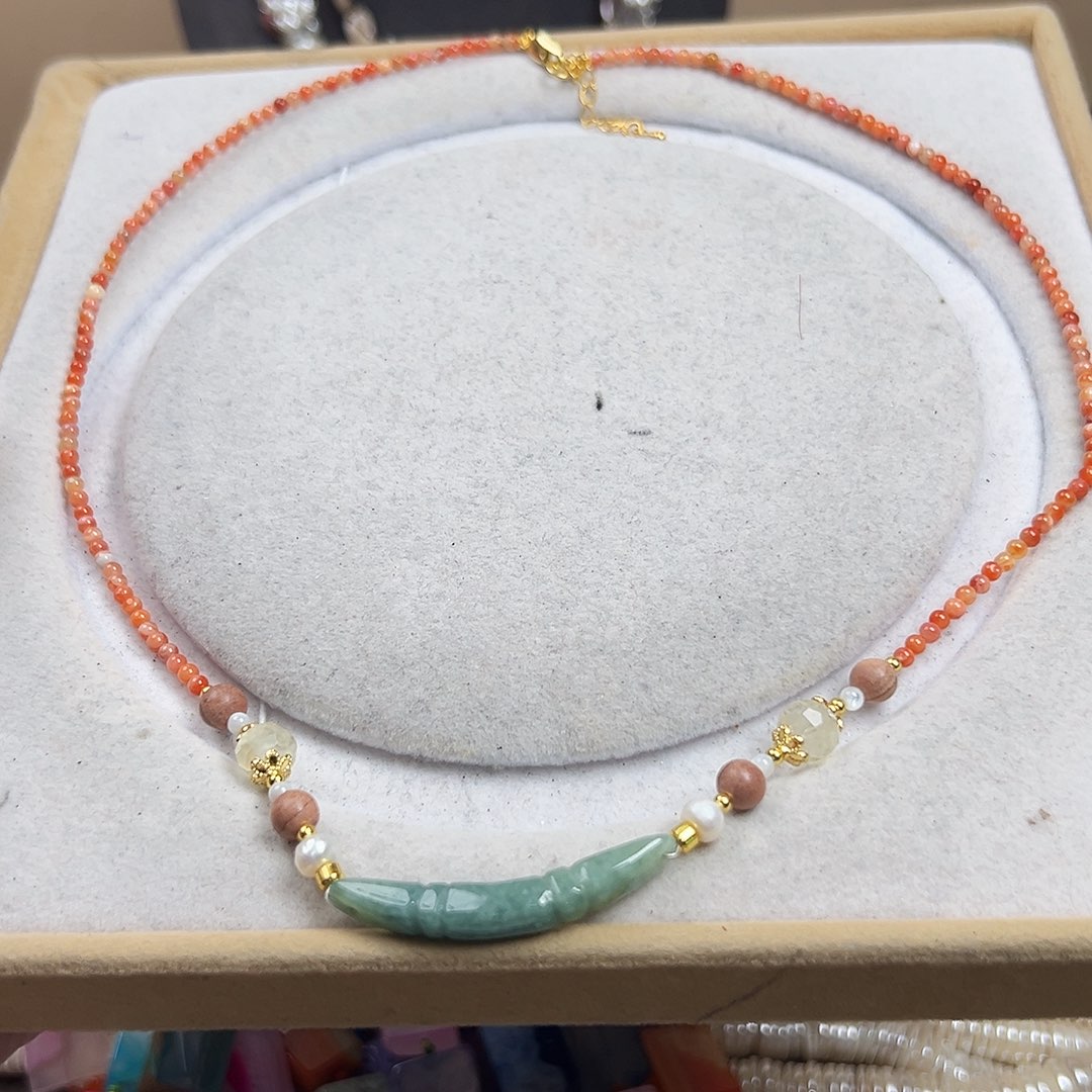 玛瑙/玉髓合金珠宝半成品J371成品/1条