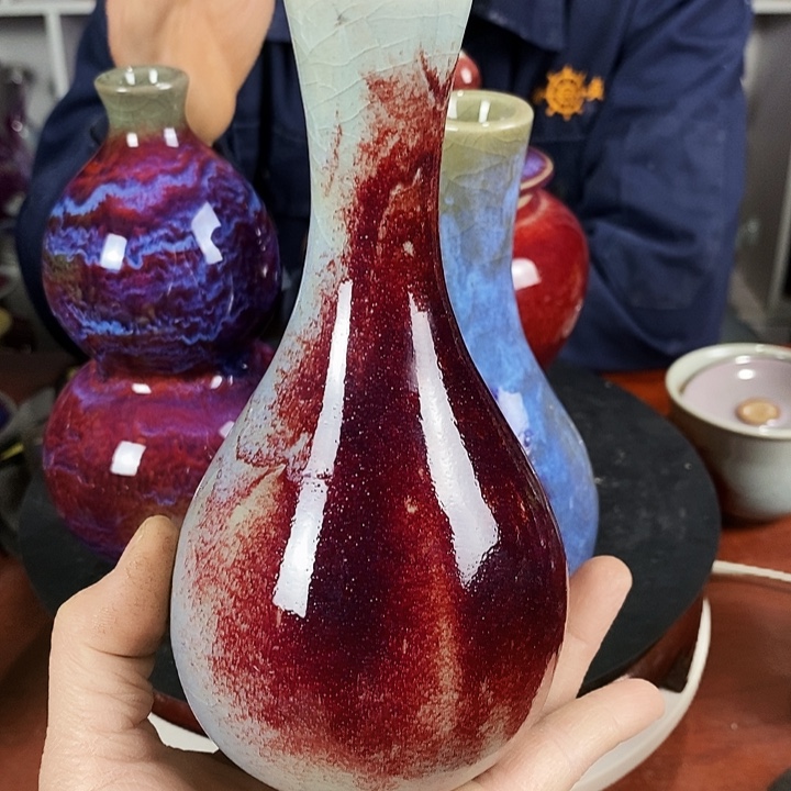瓷片尚峰钧窑作品丹瓶