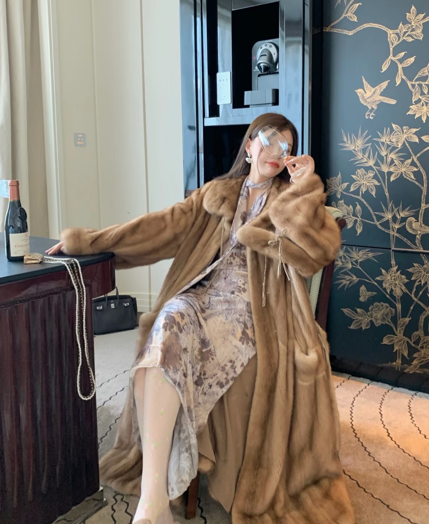 全抽工艺 进口 中古上等货水貂皮草外套女士爆款