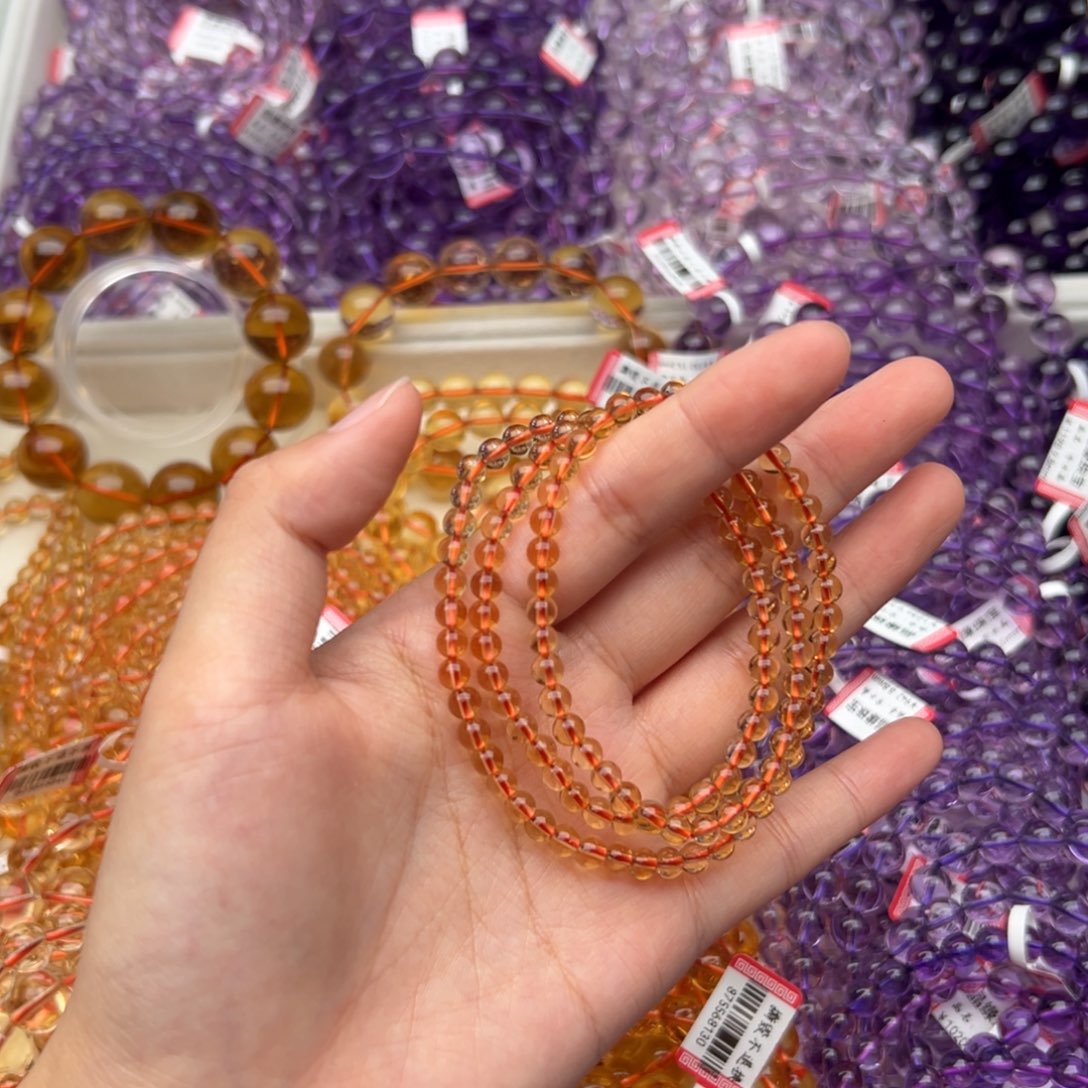 水晶手链未镶嵌黄水晶手串