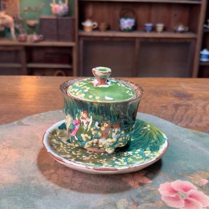 柴烧纯手工手绘陶瓷