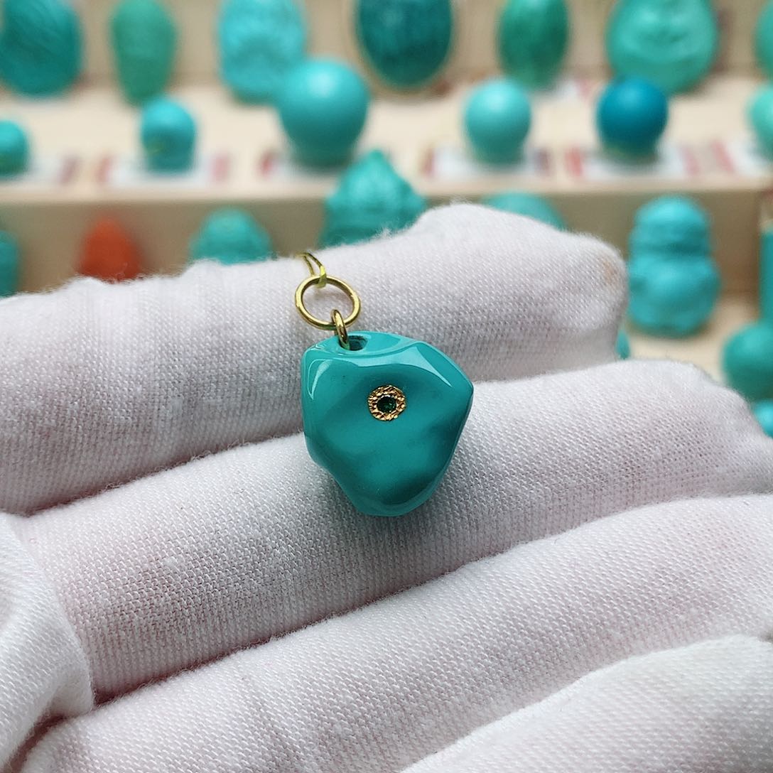 绿松石珠宝奇石未镶嵌锦*