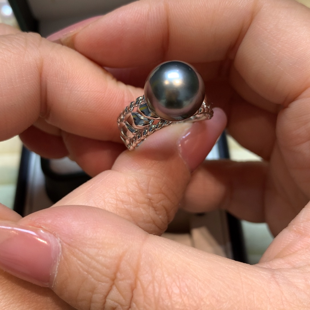 海水珍珠戒指银S925镶嵌