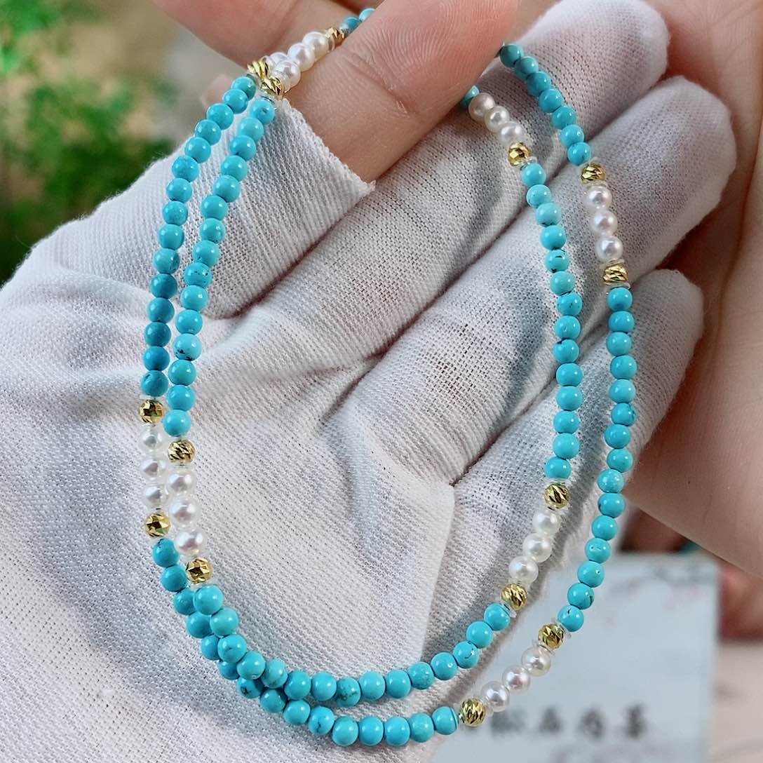 18K金镶嵌绿松石珠宝奇石