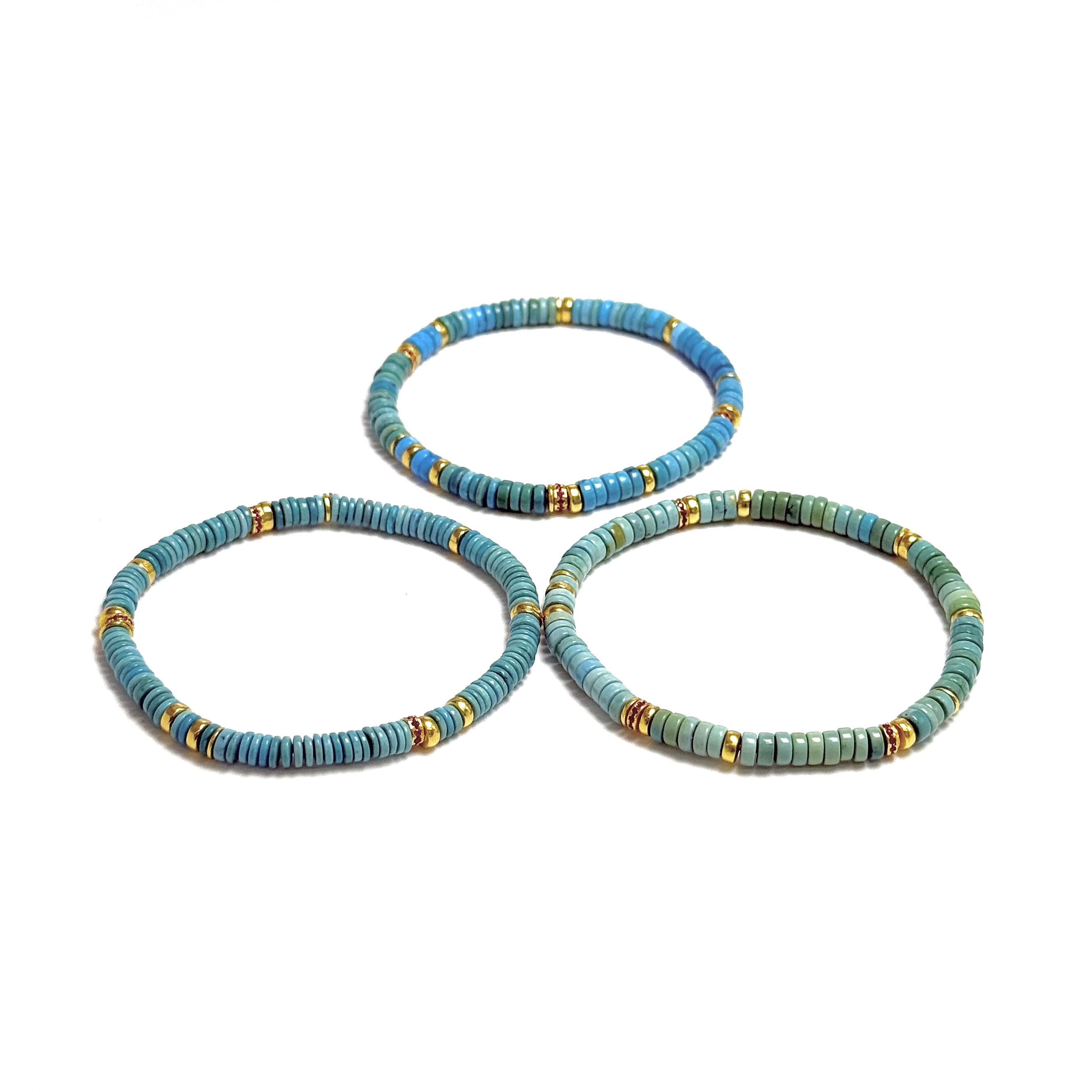 【V姐珠宝】原矿绿松高瓷色直切手串4.5*1.5mm-LL62016多样性发其一