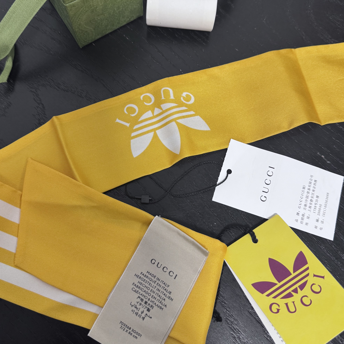 未使用 GUCCI/古驰 Gucci*adidas联名丝巾 有包装