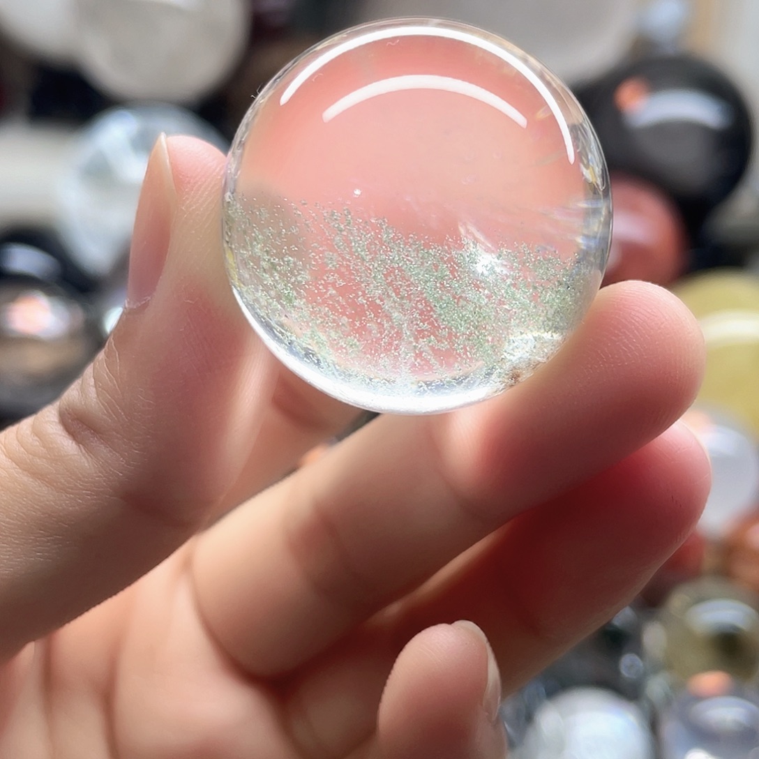 水晶珠宝半成品未镶嵌绿幽灵满天星聚宝盆333