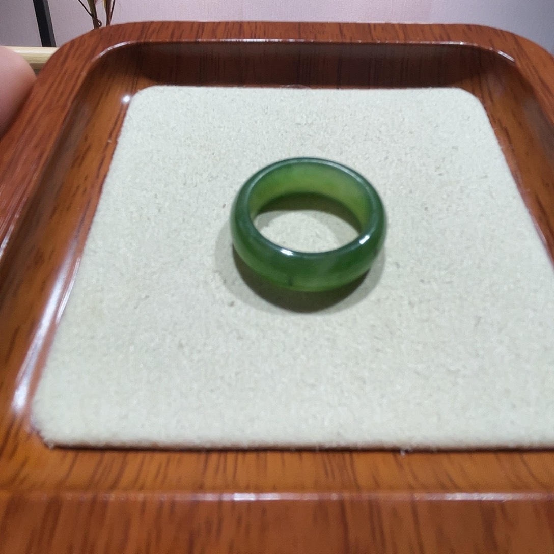 和田玉戒指未镶嵌碧玉14号