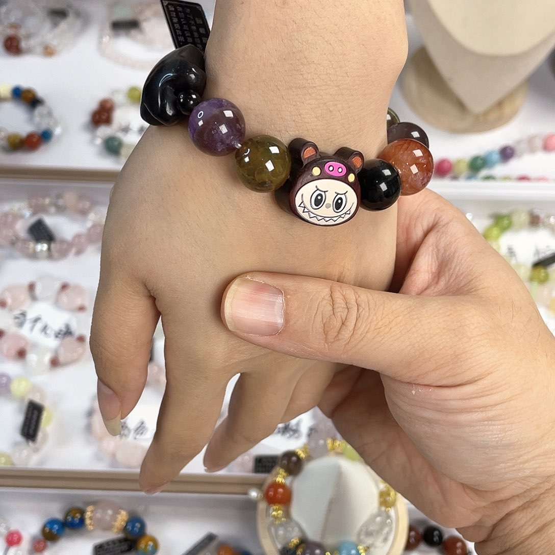 水晶手链银S925镀金镶嵌