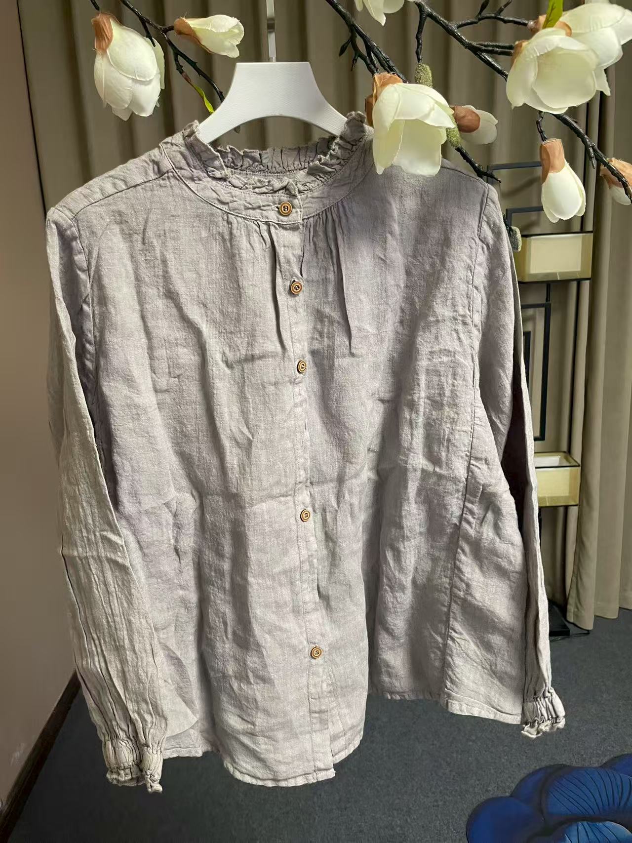 6985木耳领高级灰（衣长65 胸围120 ）