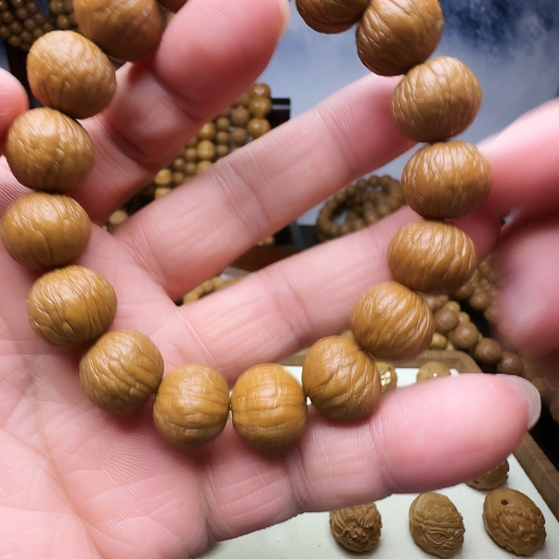 手串猴头核桃全品无暇原皮原色猴头手串凤羽