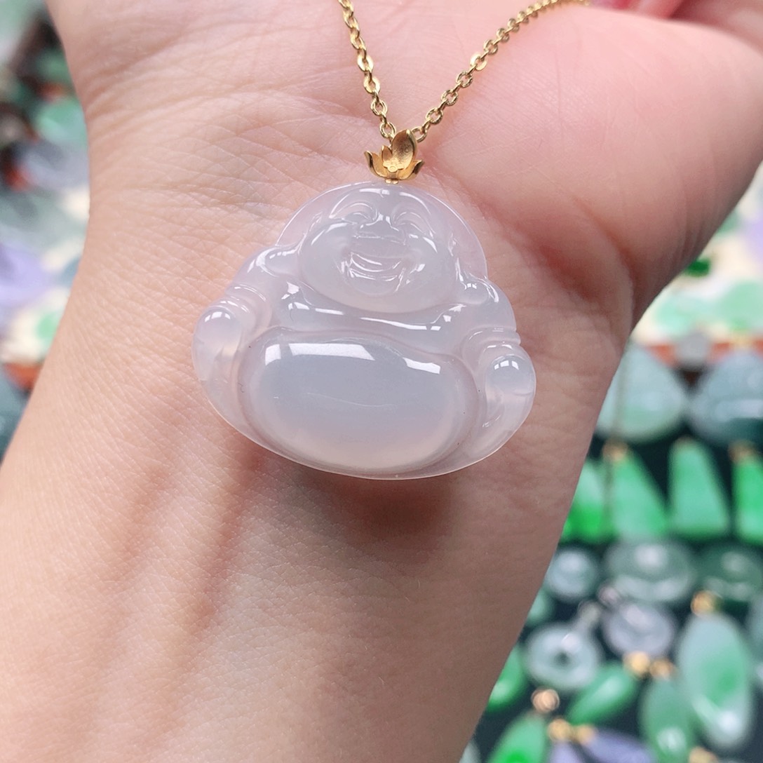 吊坠(不含链)18K金镶嵌翡翠