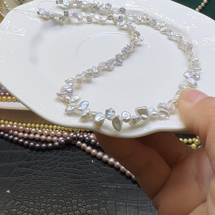 淡水珍珠合金耳饰