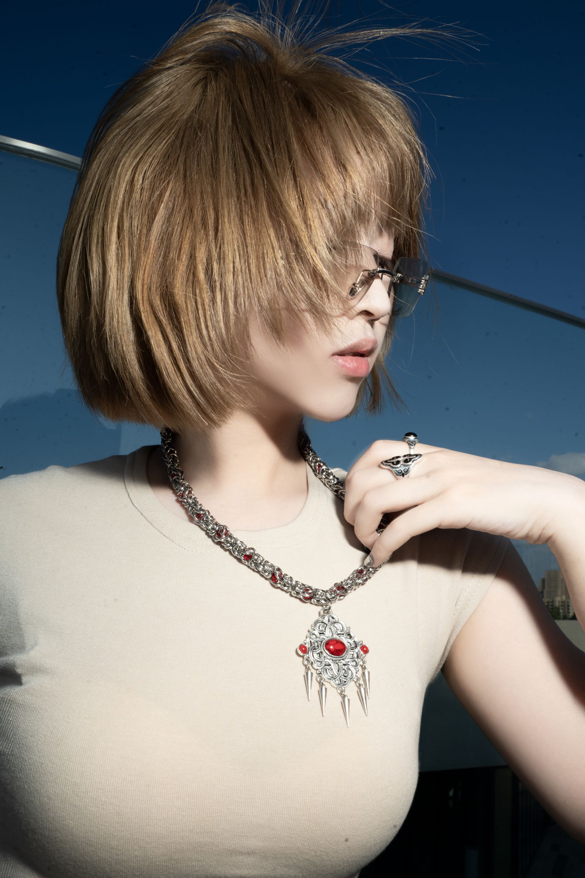 钛钢项链 AISA艾萨 【莽格斯之眼】原创小众民计手工项链设计感时尚