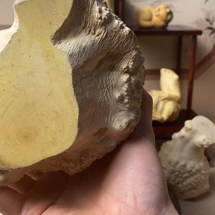 香榧木看*到黄杨木手把件