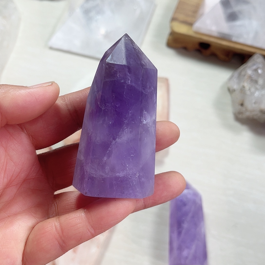 水晶天然水晶柱摆件未镶嵌用****5