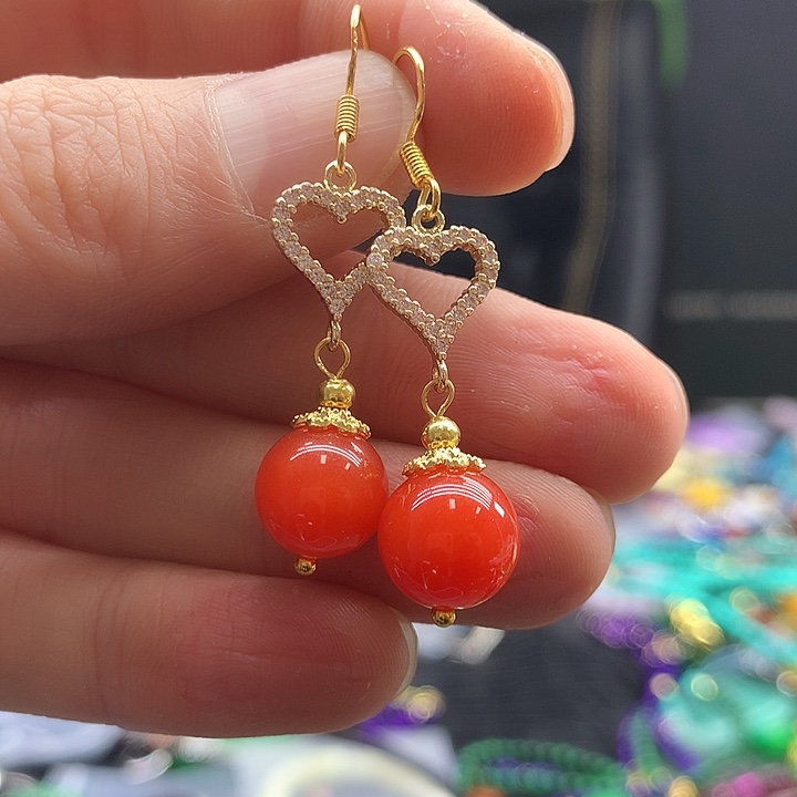 南红玛瑙银S925镶嵌颈饰